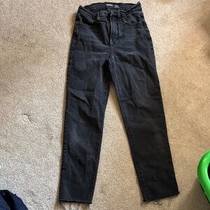 Old Navy Black Wash High-Rise Straight Leg Jeans